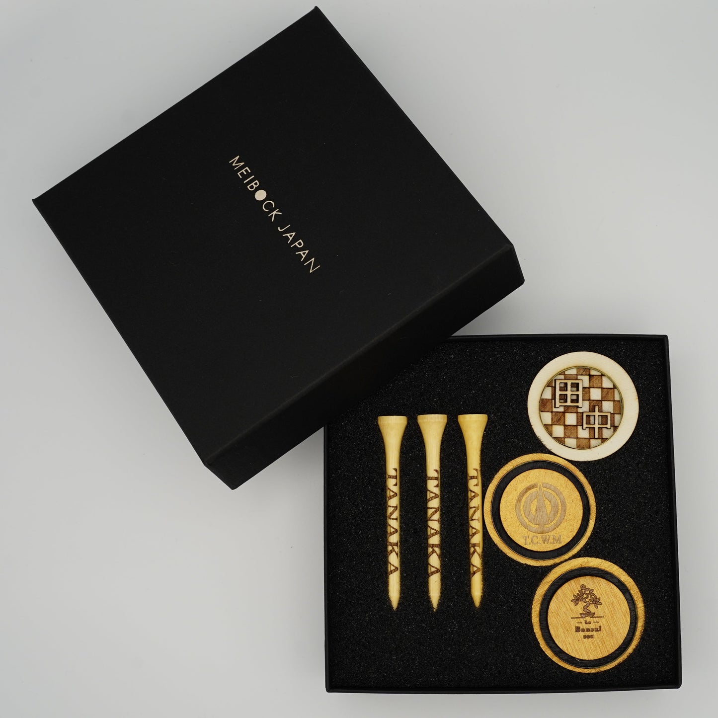 【刻印無料】木製ゴルフマーカー+ティーセット